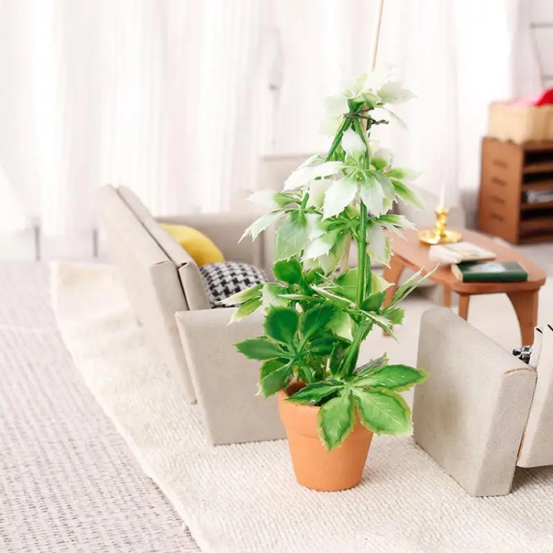 1/12 دمية محاكاة النباتات الخضراء بونساي نموذج دمية المشهد الديكور المشهد الصغير حديقة بونساي حلية #2