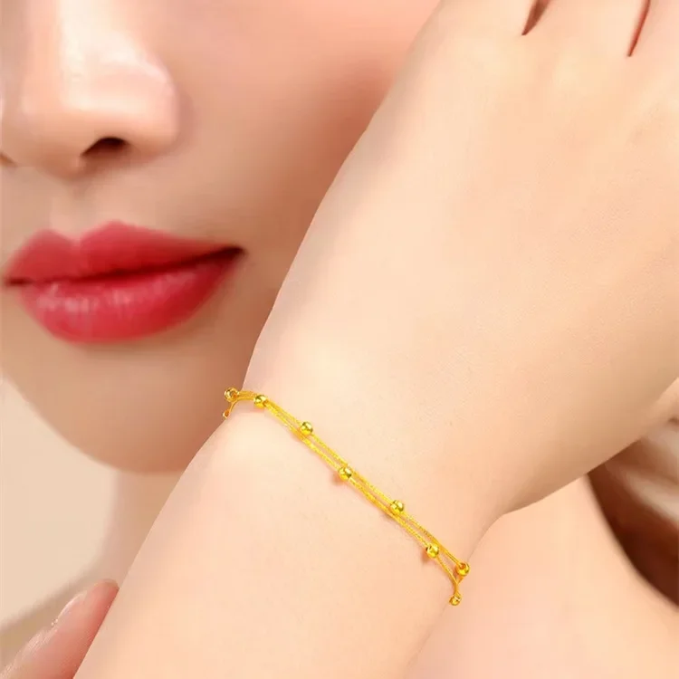 Real 18k Golden Starry Sky Bracelet for Woman 18K No Demolding Fine Jewelry Luxury High-quality Bracelet