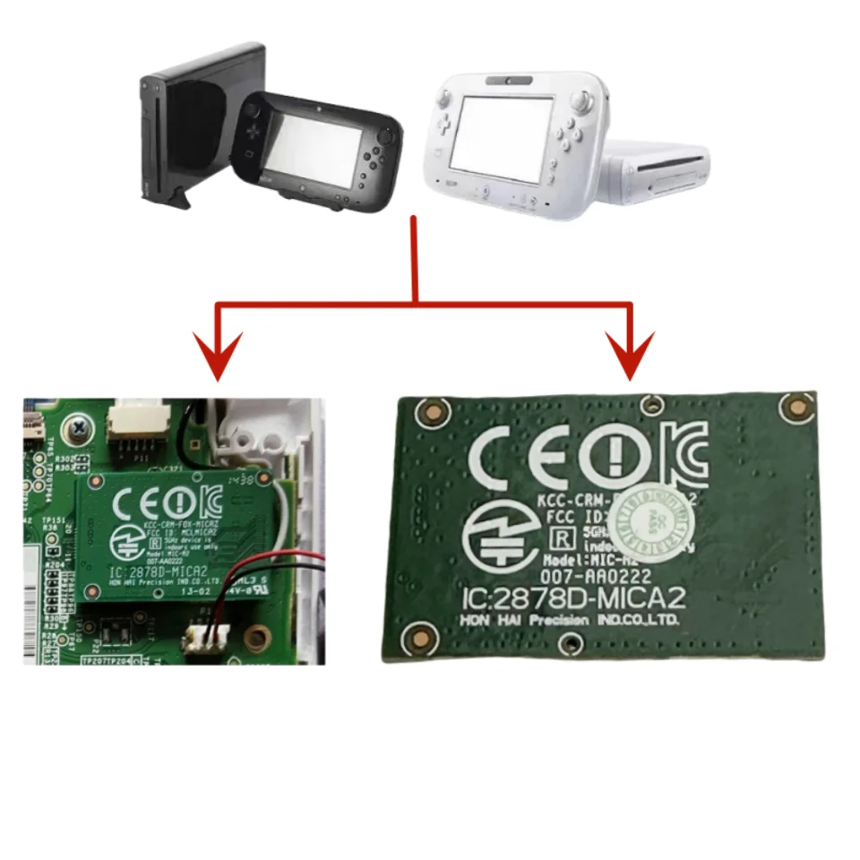 

Сетевая карта для подключения сигнала к консоли Nintendo, модуль Wi-Fi и Bluetooth для Wii U Pad, запчасти для ремонта, плата №2878D