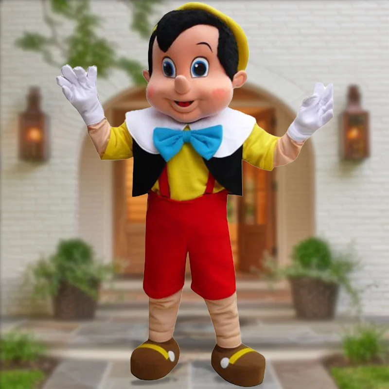 Disfraz de Mascota de Pinocho, Traje de Muñeco de Anime y Dibujos Animados, para Publicidad, Caminatas, Halloween, Navidad, Fiestas de Disfraces y Accesorios