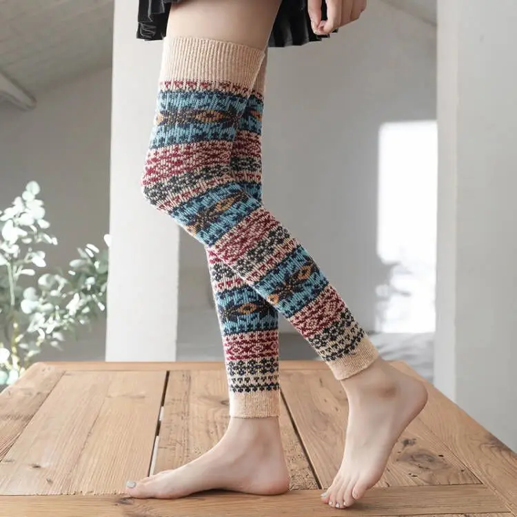 2025 New Trend Autumn and Winter Warm Over-the-knee Socks Hot Sale Simplicity Lengthened Non-slip Knee Pads Leg Cover