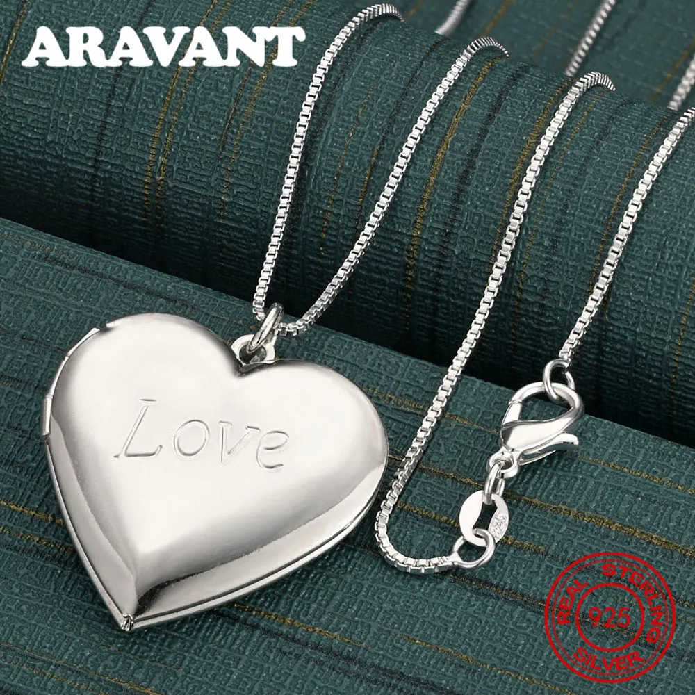 

925 Sterling Silver Heart-Shaped Opening Box Pendant Necklace - Unique Gift, Versatile For Events And Jewelry