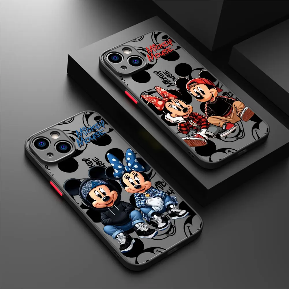 Disney Mickey Minnie Mouse Cool Phone Case for Apple iPhone 15 16 Pro XS Max 13 14 Plus XR SE 7 8 12 11 Pro plus Matte