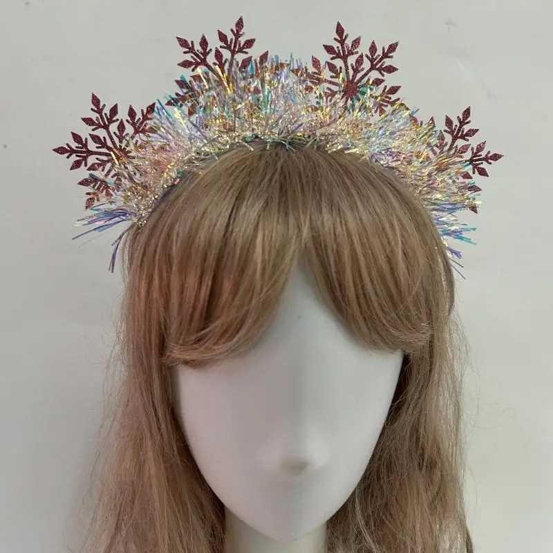652F Trưởng Thành Thanh Thiếu Niên Tinsels Đầu Hình Bông Tuyết Tóc Vòng Carnivals Đảng Mũ Trụ Hứa Đảng Trang Phục Hóa Trang Đạo
