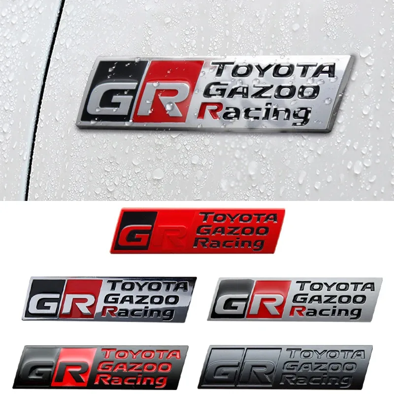 Pegatinas decorativas con logotipo GR de metal 3D para coche, calcomanías para la parte trasera de la carrocería, para Toyota GR Sport Yaris Corolla Hilux Supra C-HR, accesorios.