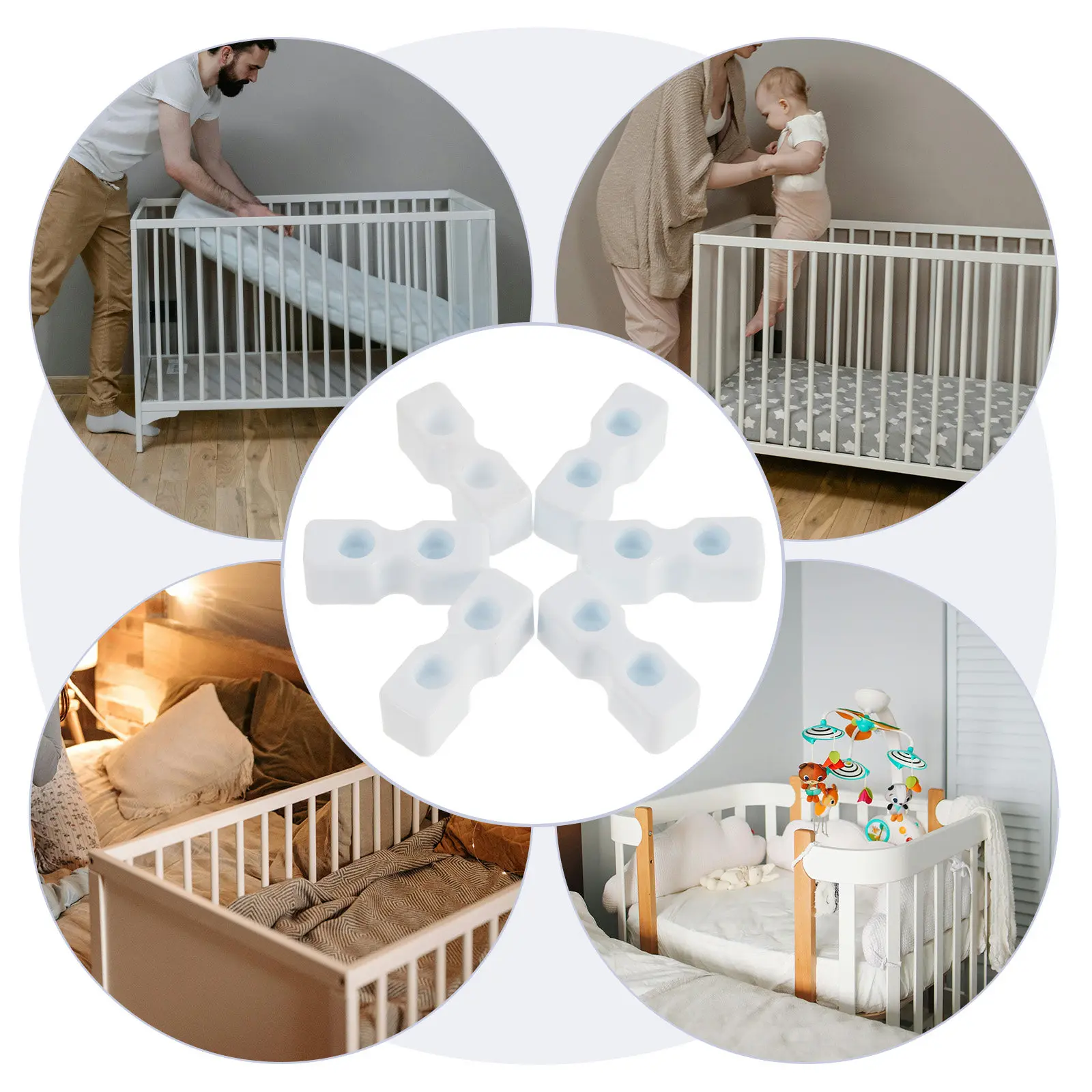 20Pcs Baby Crib Screws Accessories Plastic Board Pegs Bed Frame Support Brackets Bed Rail Fittings Furniture Hardware Jointing - view 2