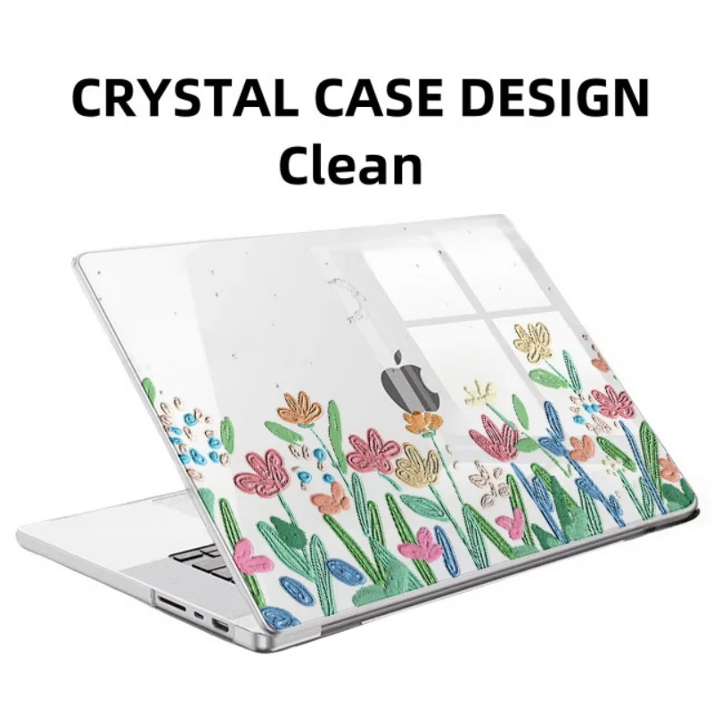 Laptoptasche mit Blumenmuster für MacBook Pro 14 2024, A24442, Schale für MacBook Air 13 15 2025 2024 Pro 14 M4, 3D-Druckhülle