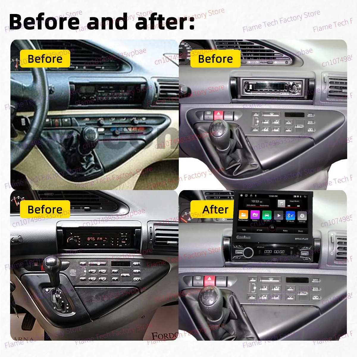 Car Stereo Android for Citroen Evasion 1998-2002 1 Din 7