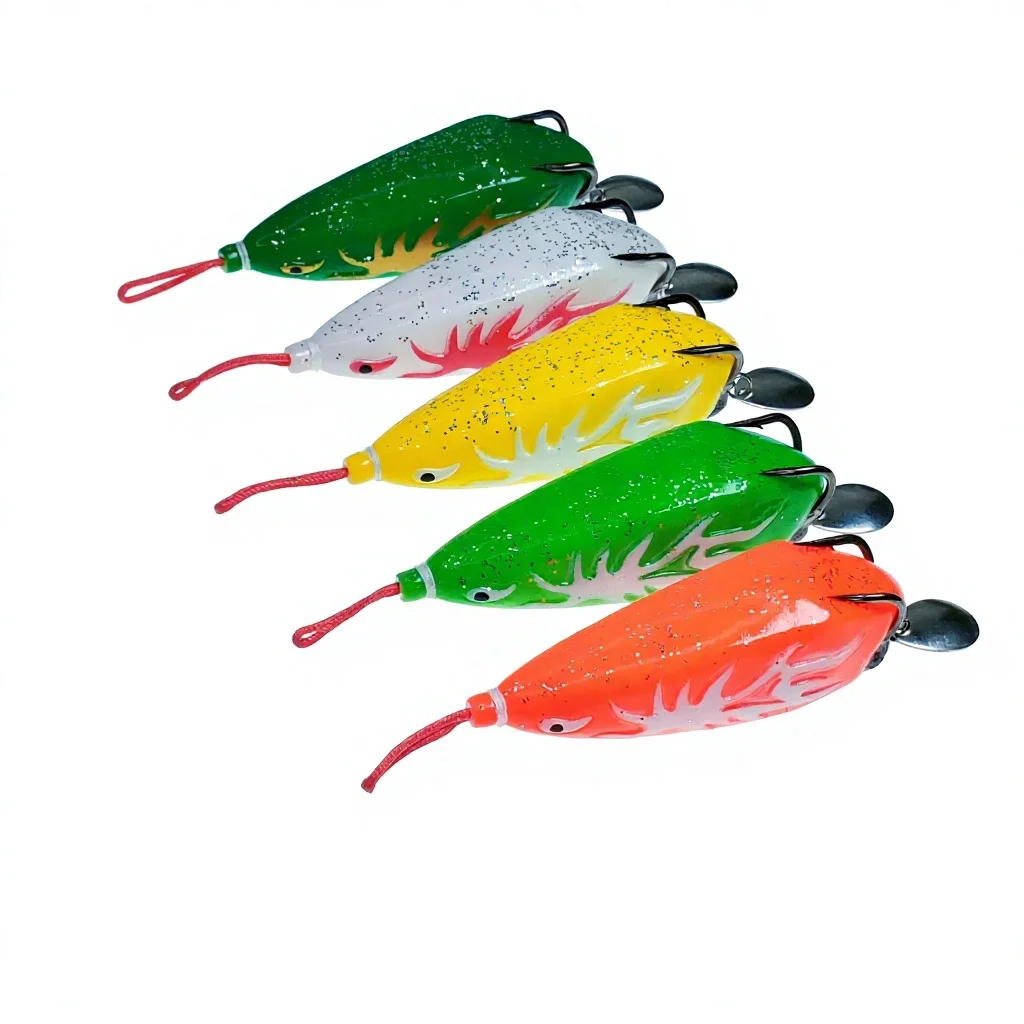 21g modified frog soft bait, stainless steel hook with sequin design for predatory fish lure angling