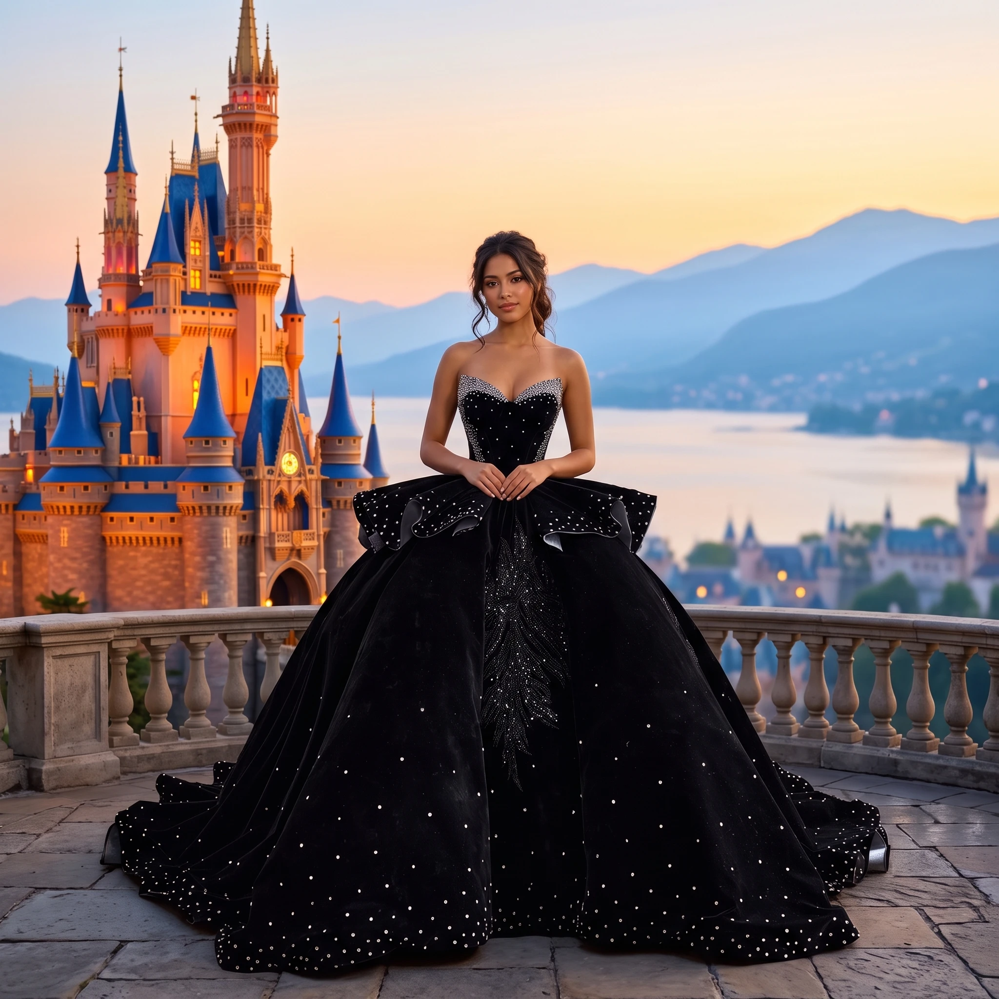 Customized Quinceanera Dress Strapless Lace vestidos de 15 Quinceanera Ruffles Beading Peals Court Train Lace Up Back