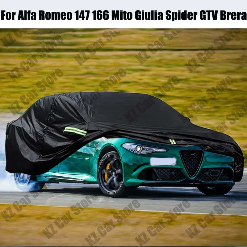 

Автомобильный чехол для защиты от УФ-лучей, солнца, снега, дождя, ветра, тумана, пыли, авточехол для Alfa Romeo 147 166 Mito Giulia Spider GTV Brera