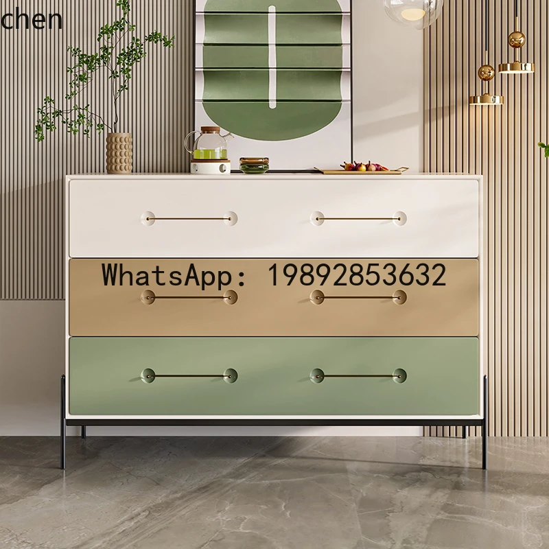 Cabinet light luxury six chest  simple bedroom solid wood chest cabinet creative storage side cabinet