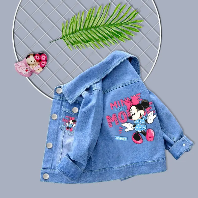 2023 Nieuwe Baby Jongens Meisjes Denim Mickey Minnie Mouse Jasje Jas Lente Herfst Kinderen Bovenkleding Kinderen Katoenen Kleding Voor 2-9 Jaar