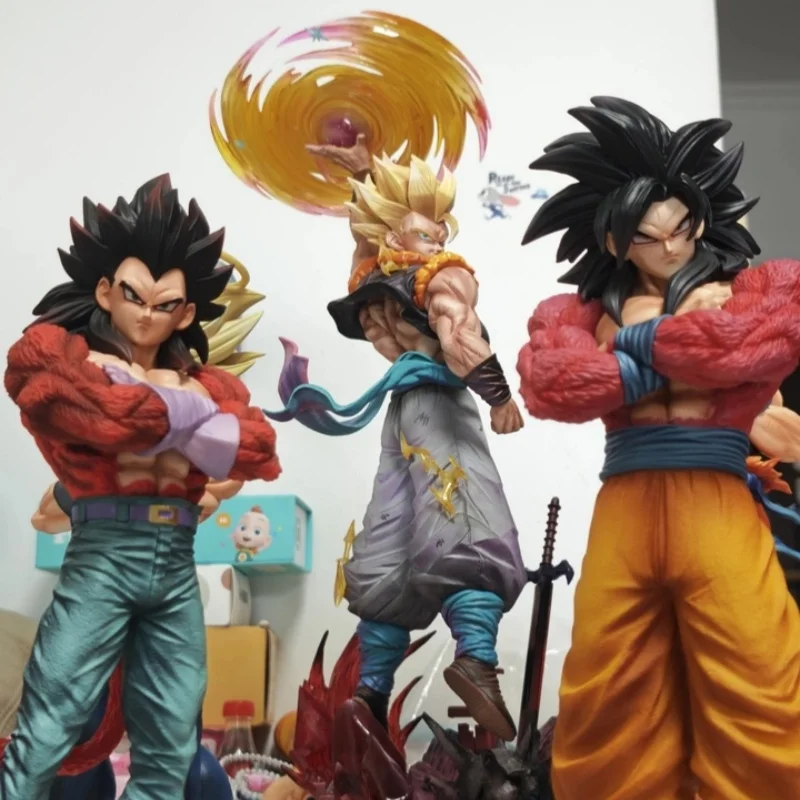 

Dragon Ball Plan B Super Saiyan 4 Goku G K Statue Action Figure Double Head Sculpt Full Painted Computer Case Ornament Mens Gift