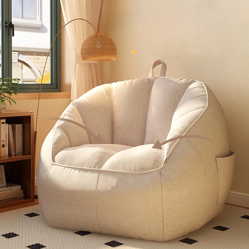 

Balcony Nordic Soft Bean Bag Living Room Modern Comfy Adults Bedroom Sofa Lazy Fluffy Corner Cute Divano Da Soggiorno Furniture