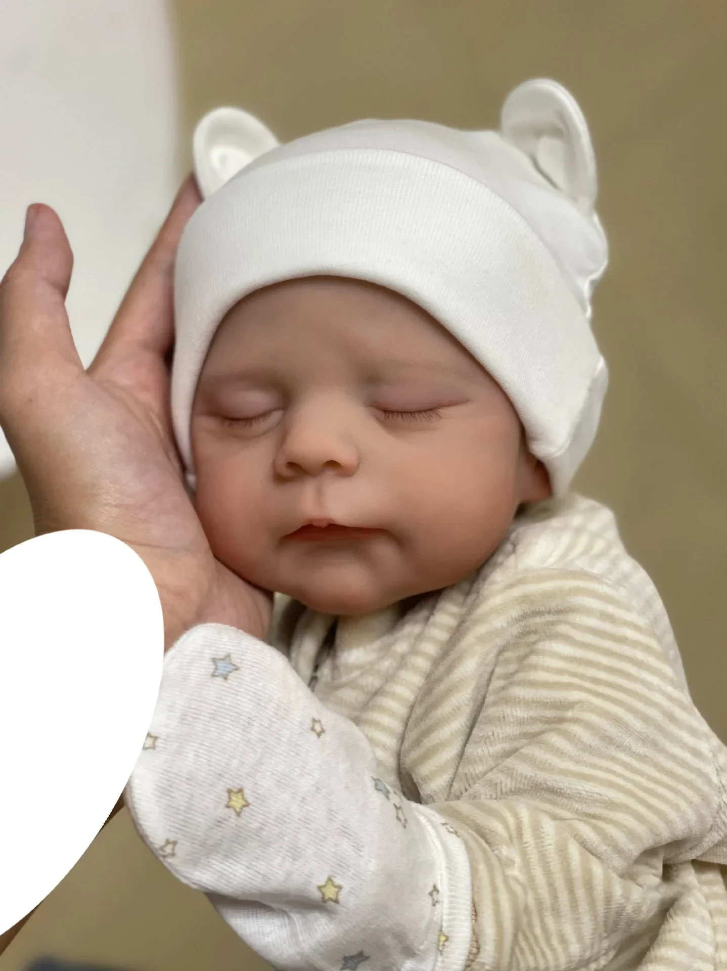 NPK 19inch Already Painted Finished Reborn Doll Erica Soft Cloth Body Painted Hair Lifelike Newborn Baby Doll