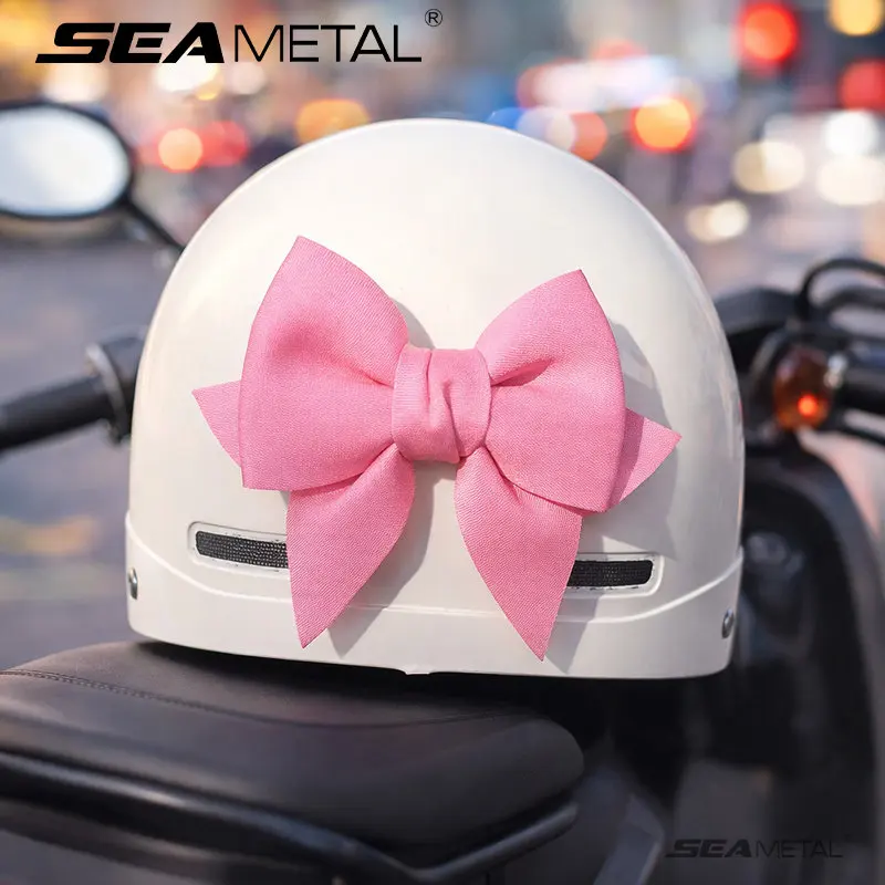 

Декоративный бант для шлема SEAMETAL, аксессуар для мотоциклетного шлема, милый бант, легко устанавливается, съемный, для райдеров, девушек и женщин