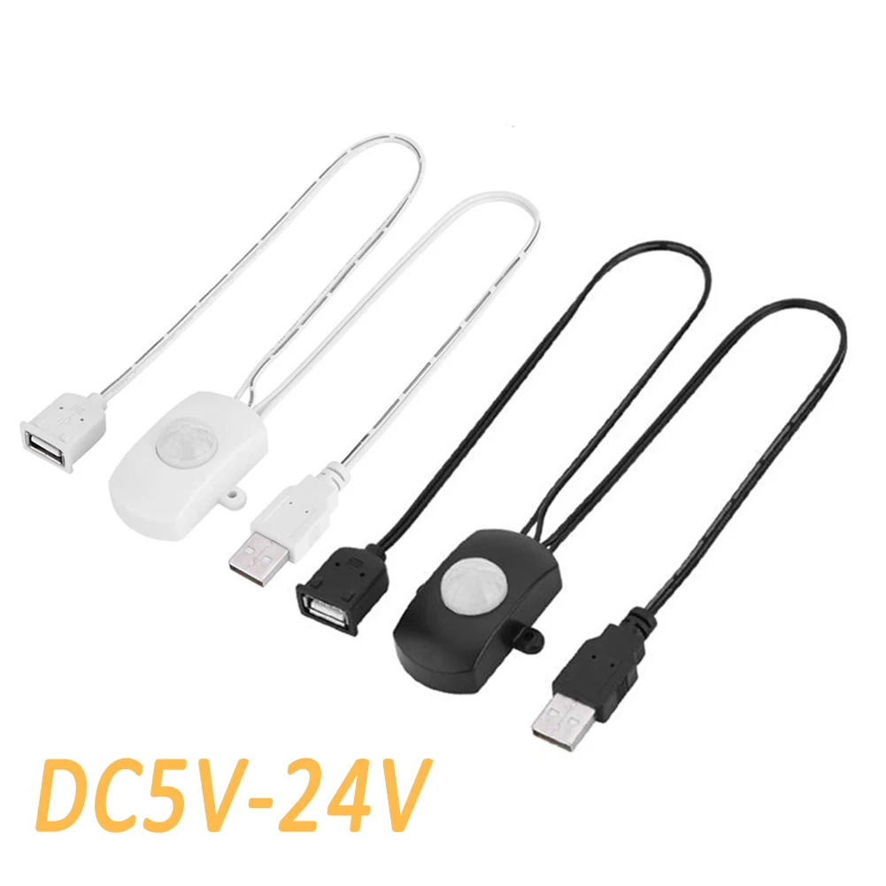 

Переключатель с пассивным ИК датчиком движения, USB датчик движения человеческого тела для светодиодной ленты, 5 В/12 В/24 В постоянного тока, регулируемый инфракрасный датчик движения