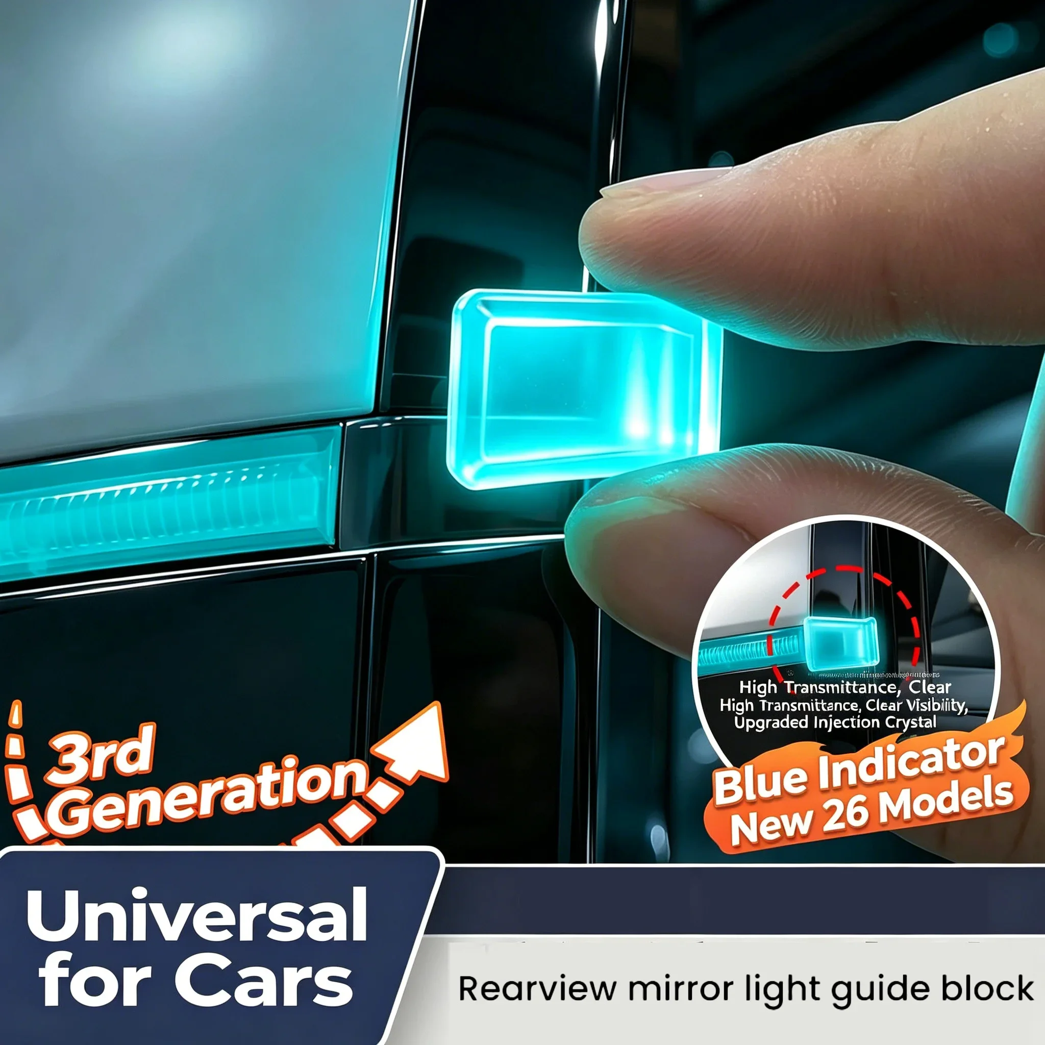 Rearview Mirror Turn Signal Light Guide Block Non-destructive Installation Mirror Indicator Light Block Car Exterior Accessories