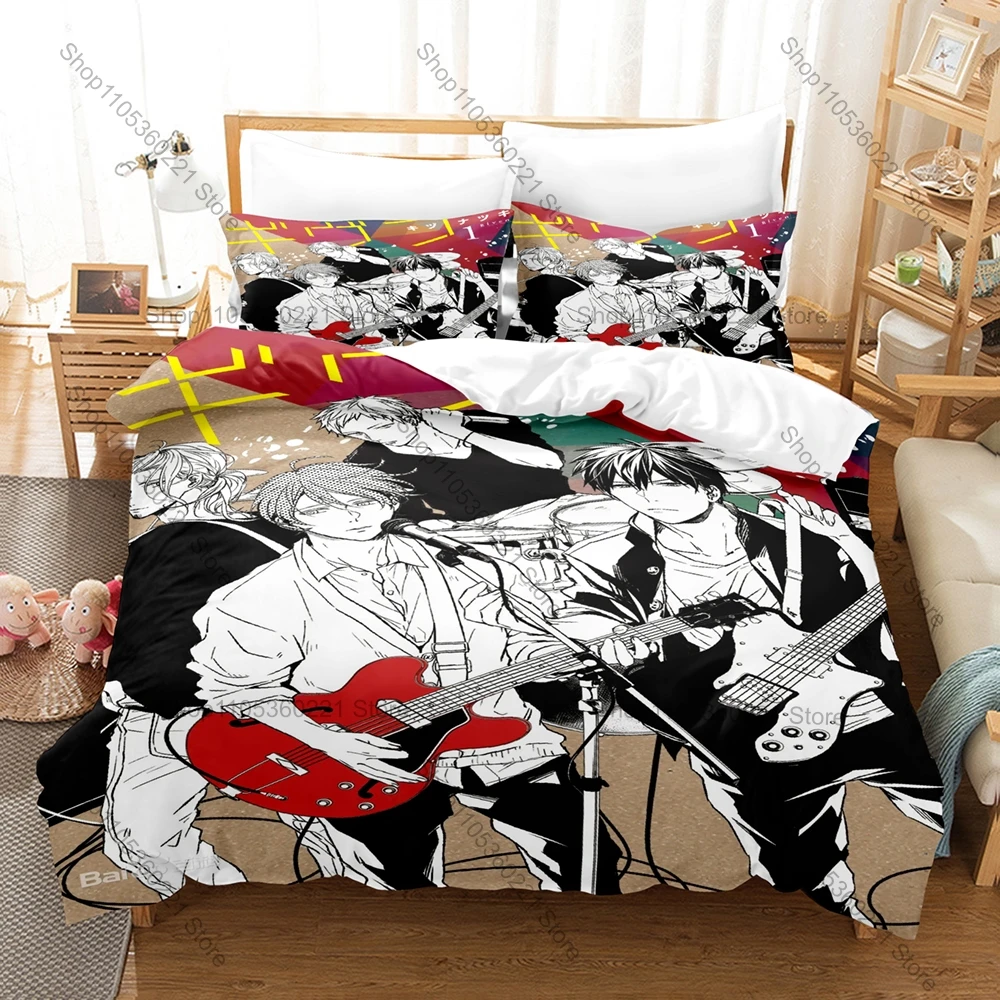 Cool Anime Collage Given Band Live Music Scene BL Anime Merch 3PCS Bedding Duvet Cover + 2 Pillowcases Home Decoration