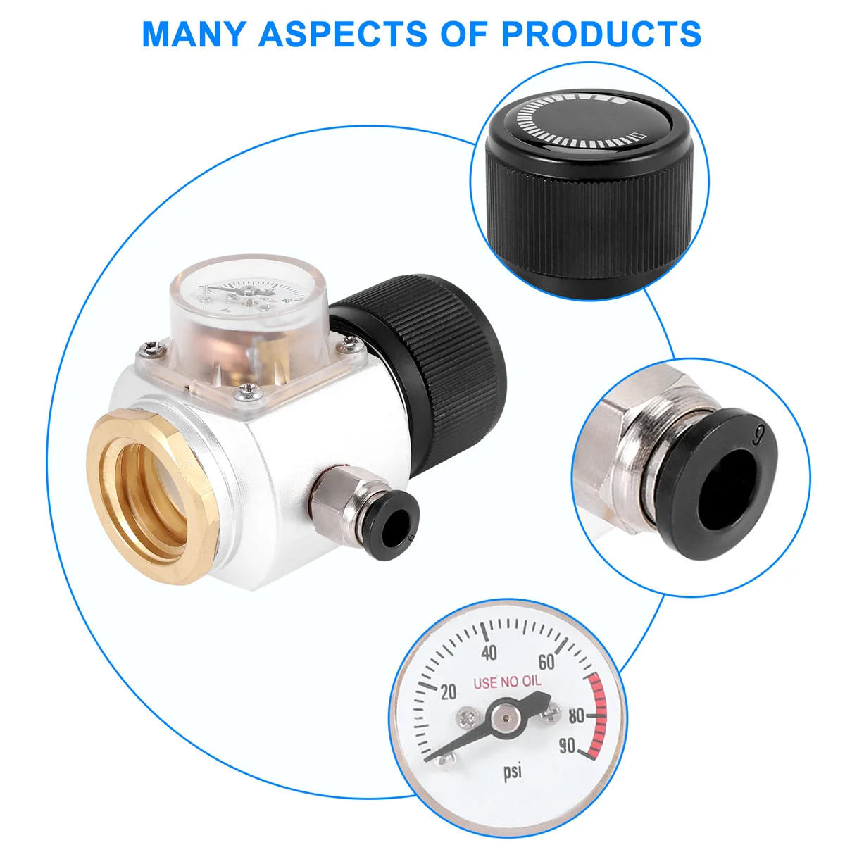 CO2 Keg Charger Gas Regulator Pressure Reducer Adapter for Sodastream Glass Bottles Aquarium Beer Water Plants,BE030