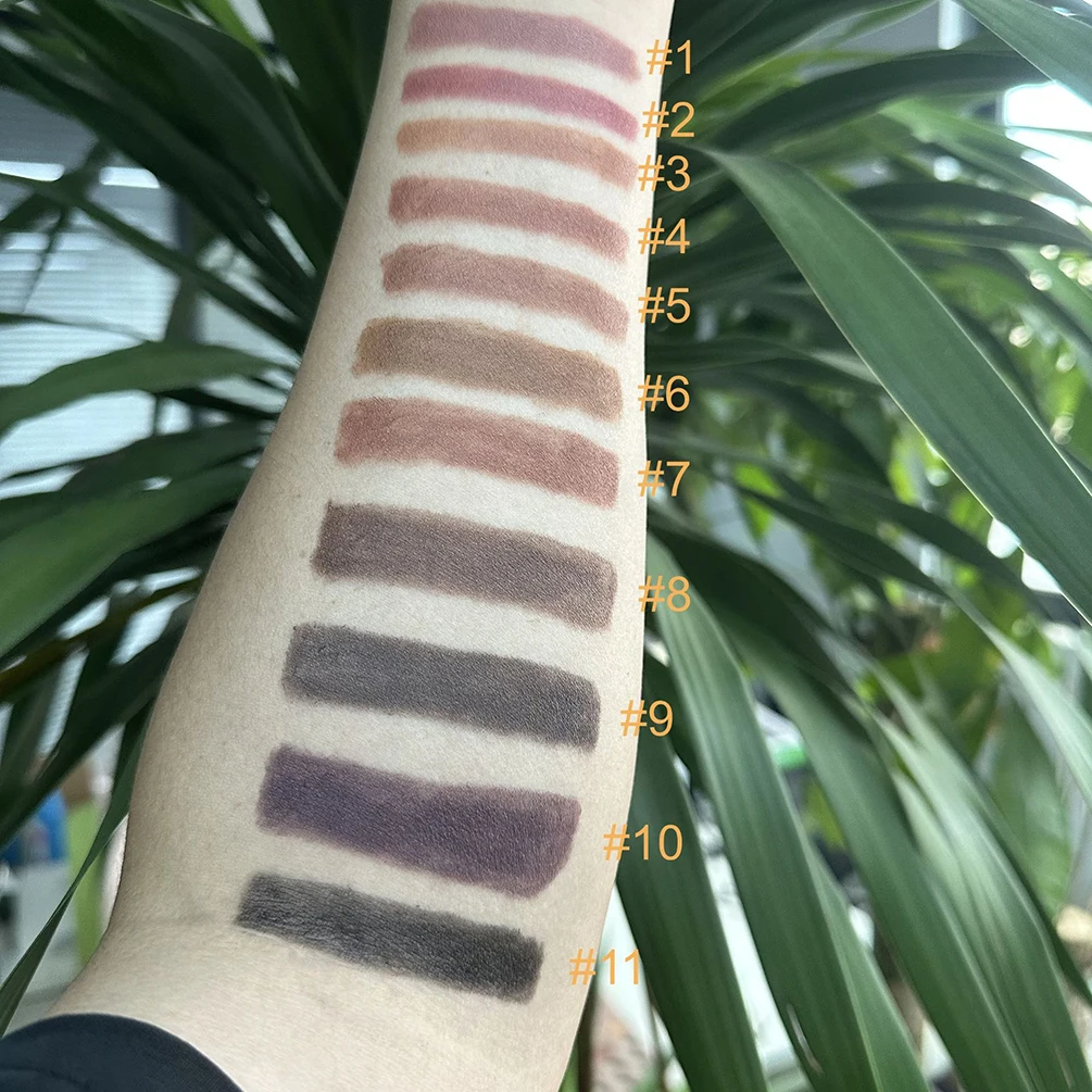11-Farben Private Label Lip Liner Custom Logo Matte Velvet Langlebiger Antihaft-Lippenstift Cremiges, wasserfestes, natürliches Lippen-Make-up