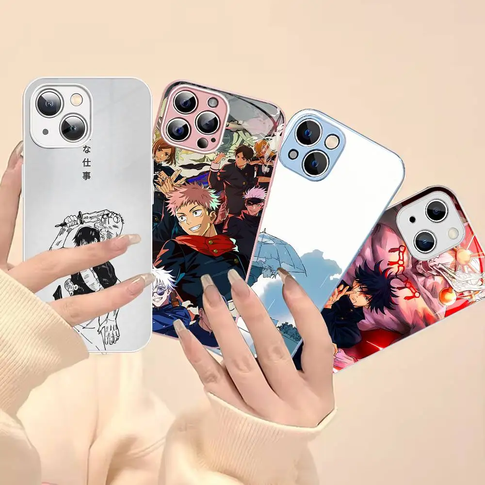 Jujutsu Kaisen Anime For IPhone 14 13 12 Mini 11 Pro XS Max X XR 14 Plus Tempered Glass Cover
