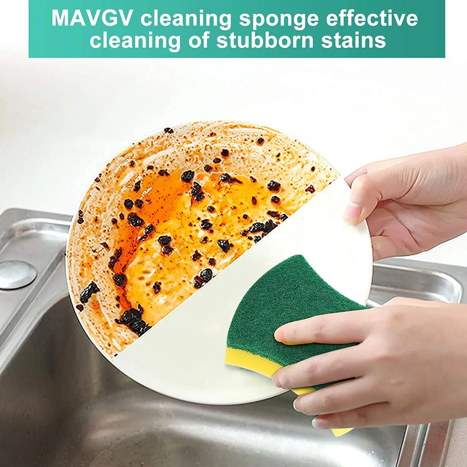 ﻿20/30Pcs Kitchen Dishwashing Sponges Double-sided Cleaning Stain Tableware Brush Magic Household Washing Scrub Cleaner Tools