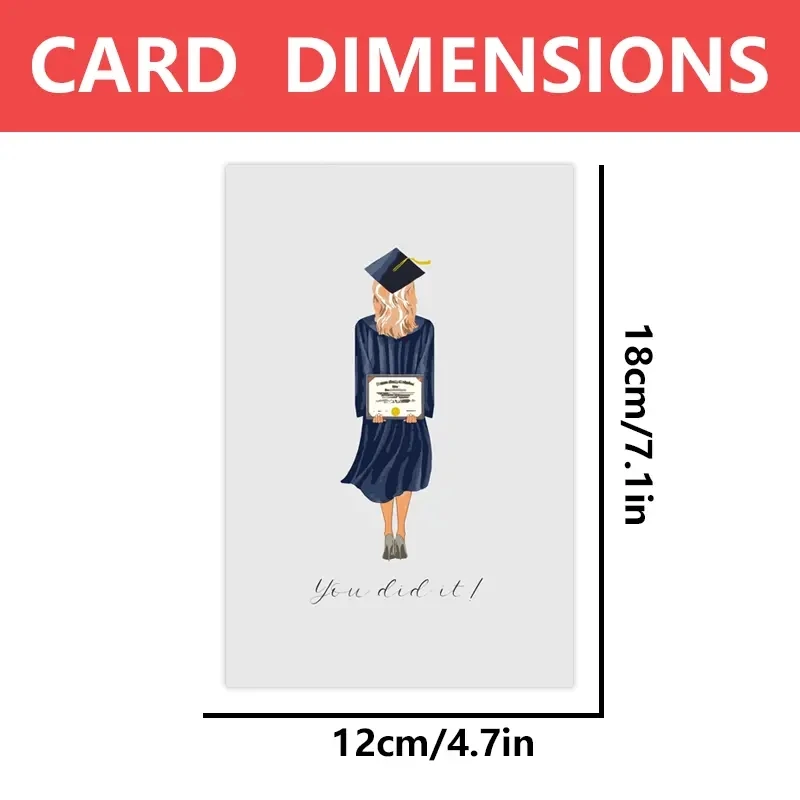 1 pc funny graduation card, the best gift for friends and family.