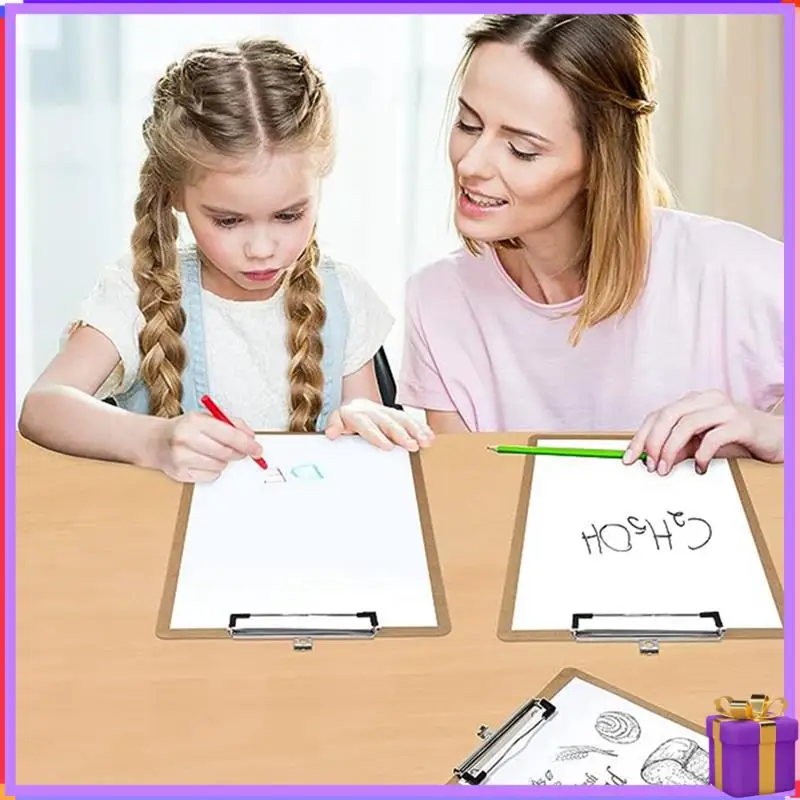 

10Pcs Wooden Board Clips Flat Folder Menu Holder Wooden Clipboard Splints For Office, School, Classroom Supplies Durable
