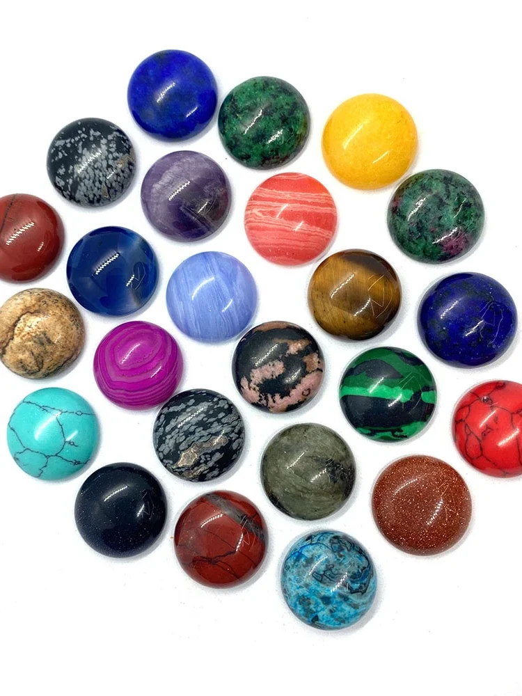 1pc naturalny kamień Cabochon ametyst tygrysie oko agat turkusowy okrągły koraliki typu kaboszon Fit wisiorki pierścionki kolczyki biżuteria DIY 4-14mm — zdjęcie 2