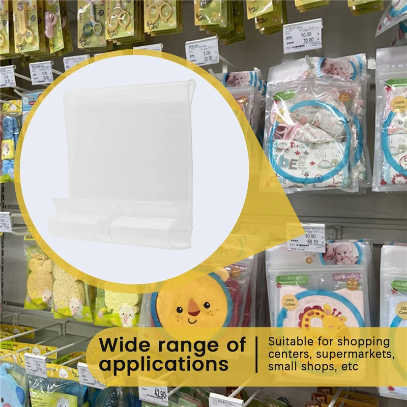 100Pcs Clear Plastic Label Holders for Wire Shelf Retail Price Label Holders Merchandise Sign Display Holder (6 x 4 cm)