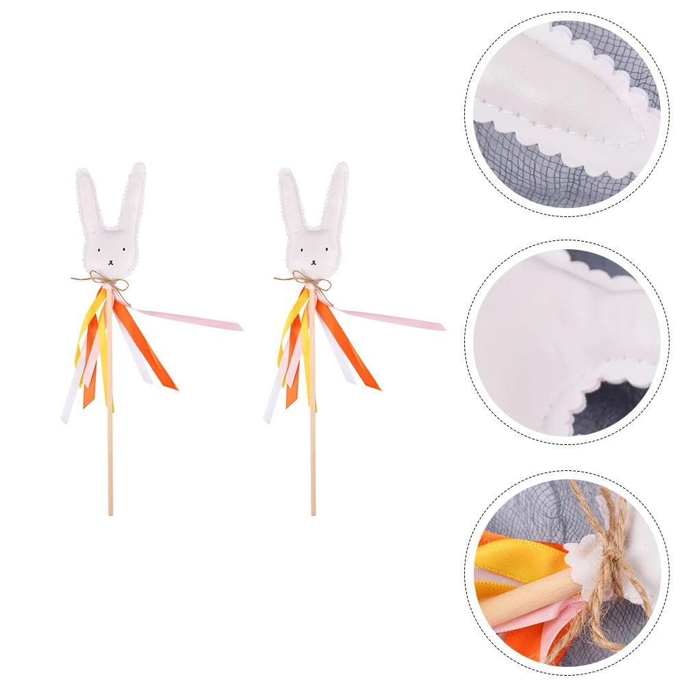 

2pcs Easter Fairy Stick Bunny Wand Rabbit Pattern 'S Plaything Bunny Wand Festival Props Gift Rabbit