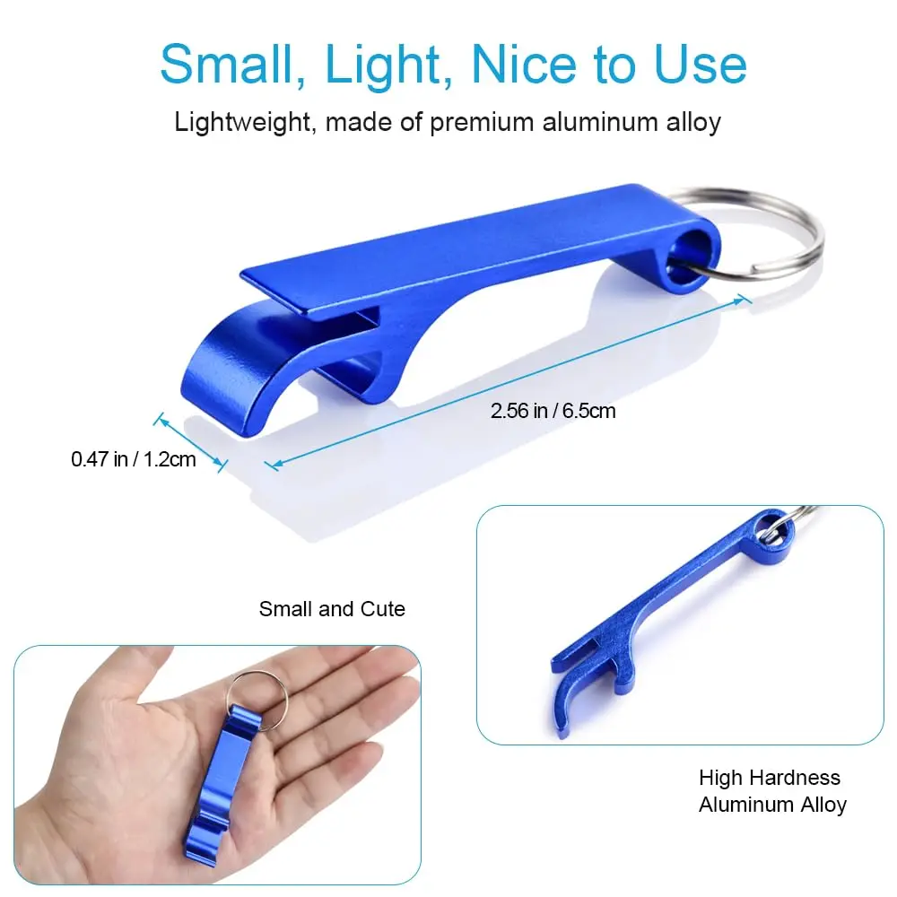 1PC Portable Beer Bottle Opener Keychain Mini Pocket Aluminum Alloy Beverage Beer Bottle Opener Wedding Party Favor Gifts