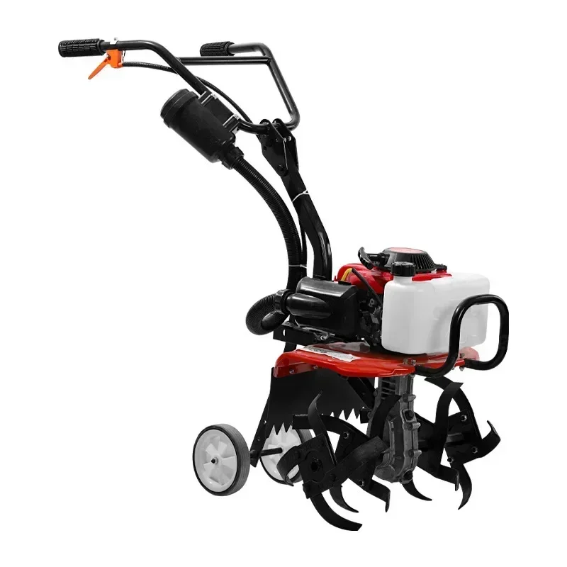 New micro tiller small energy-saving and fuel-saving four-stroke soil loosening paddy field weeding and ditching machine