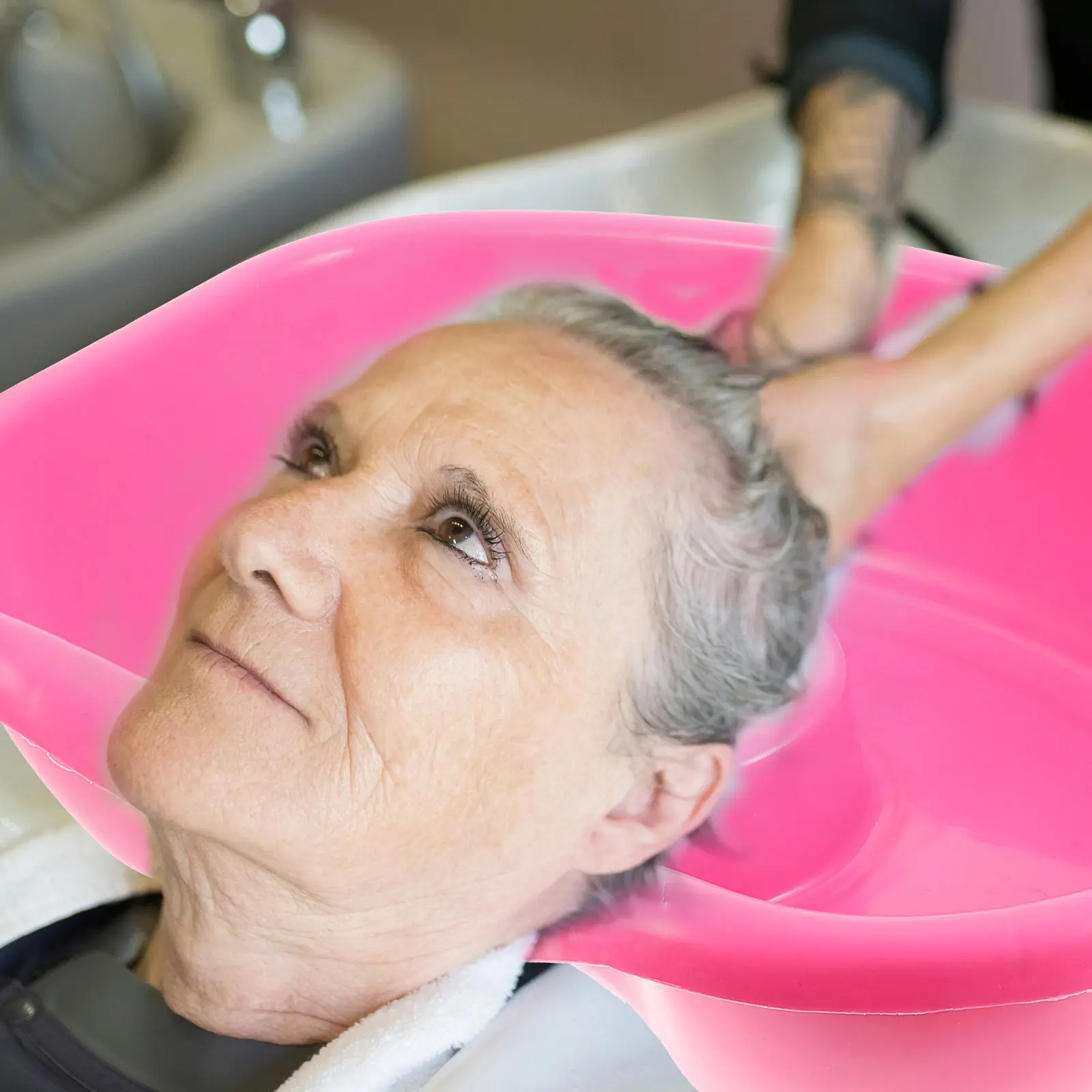 

Портативная ванночка для мытья волос для лежачих больных, большая, с поддержкой для шеи, медицинская, для пожилых, беременных и людей с ограниченными возможностями передвижения