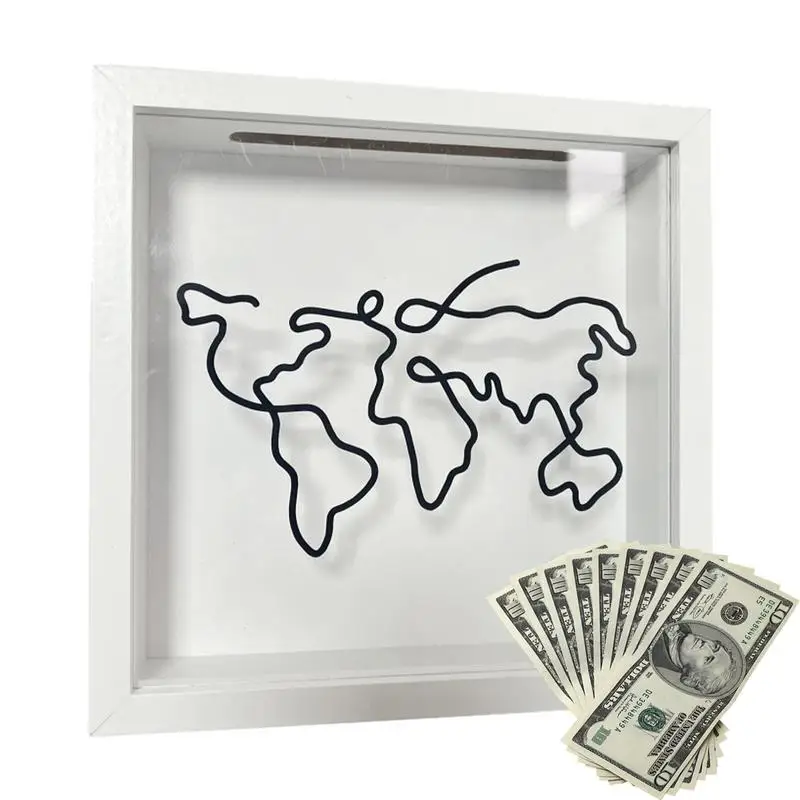 

Ticket Shadow Box Wooden Ticket Archive Travel Keepsake Shadow Box Framed Wall Trim Memory Display Case For Travel Tickets