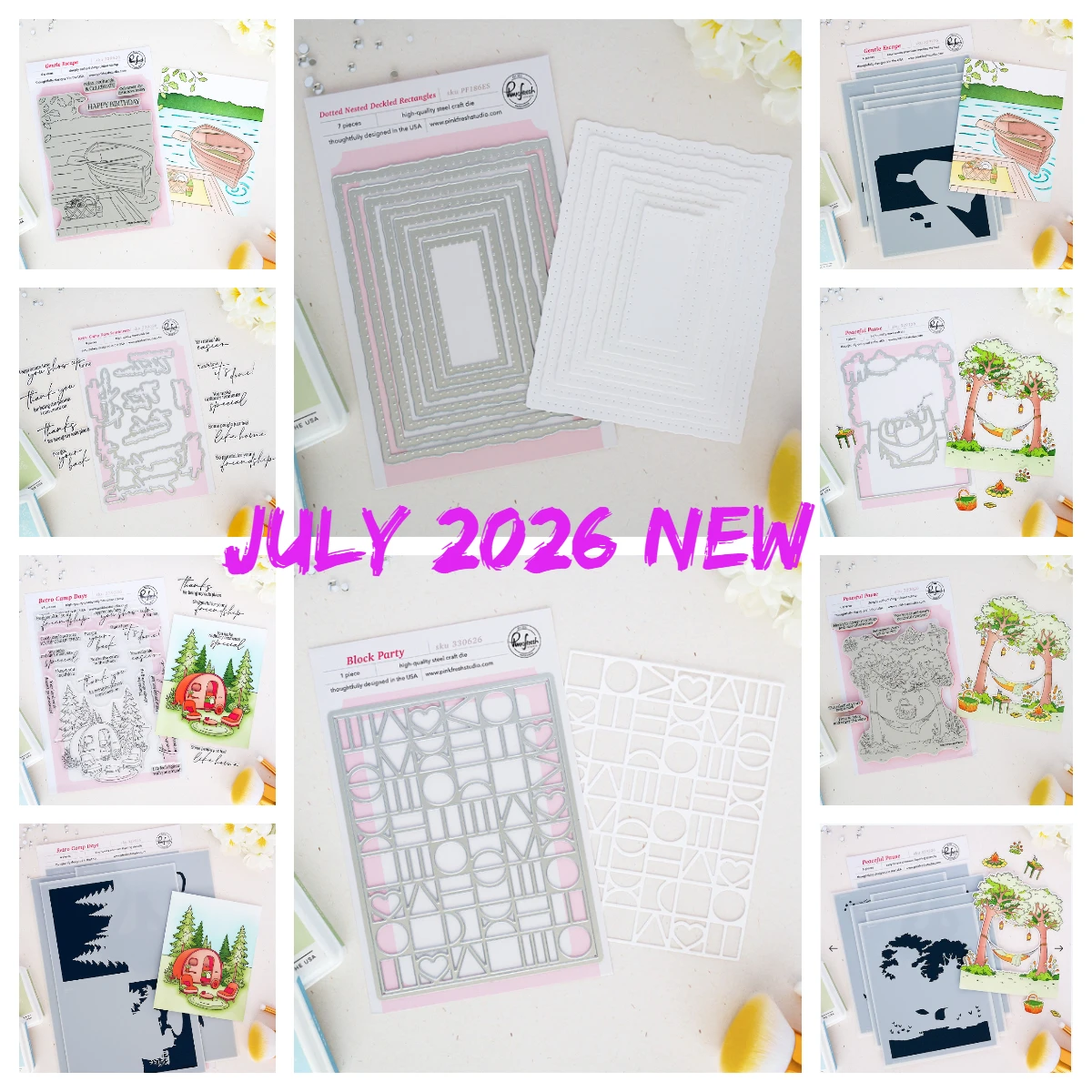 Pinkfresh Frames Metal Cutting-Dies Dotted Nested Die Stamps Stencil Scrapbooking DIY Album Embossing Craft Supplies Diary Decor
