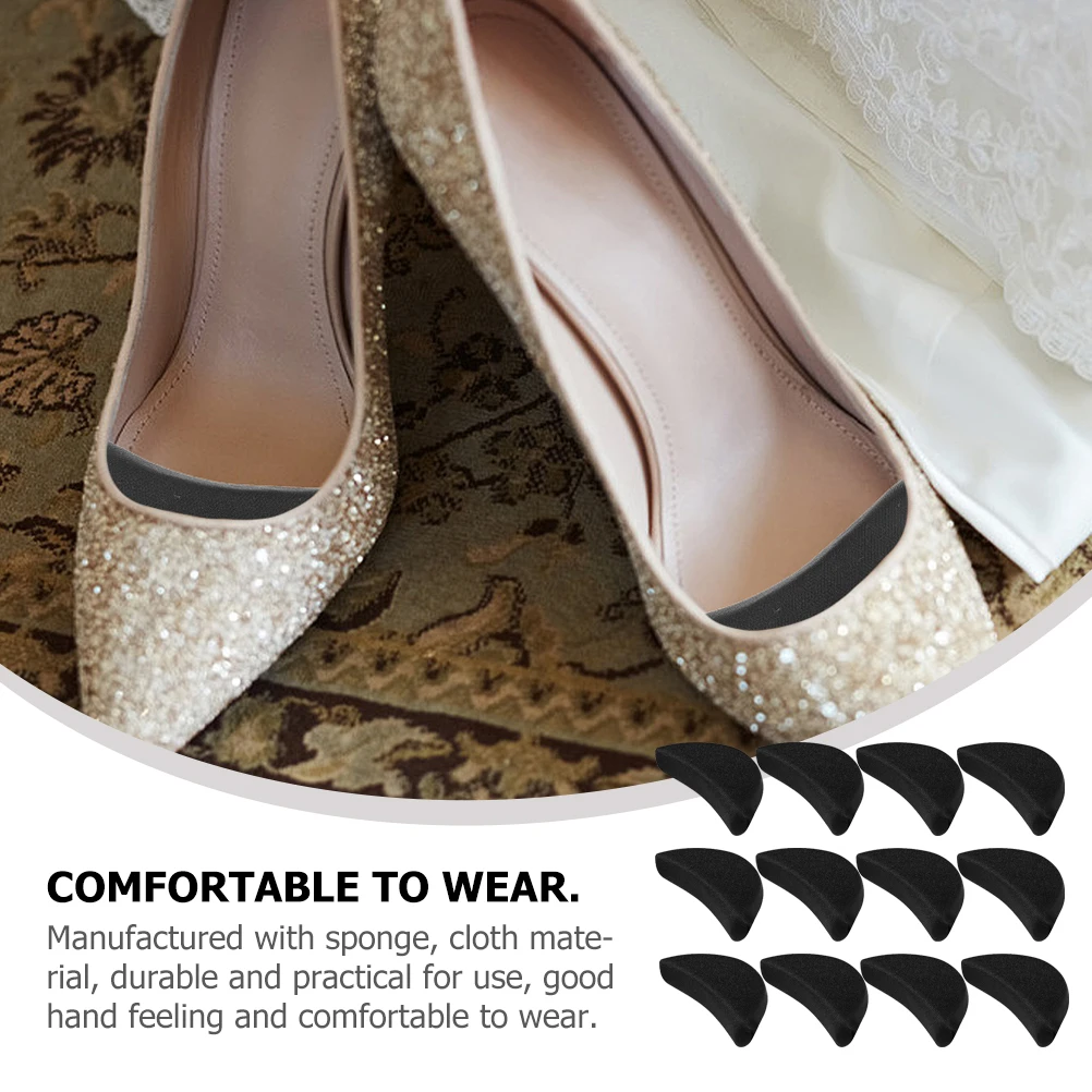 

6 Pairs Reusable Shoe Insoles Toe Inserts Filler Cloth Material Comfortable Wear Adjustable Design Size Fits All Shoes