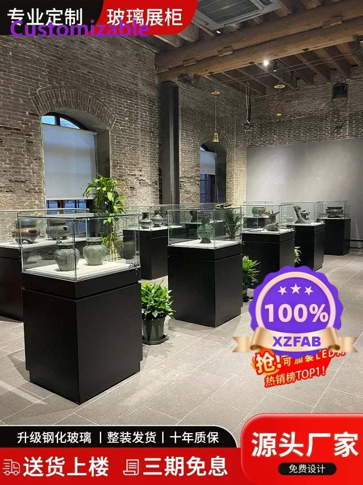 Factory Direct 2026 Customized jade, jewelry, cultural relics, art exhibition cabinets, museum exhibition stands, display cabine