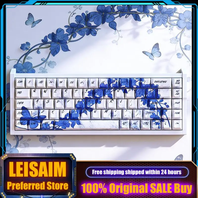 

Коллекционные кейкапы PBT с термосублимацией, тема «Бабочка и цветы», для механических клавиатур, киберспорта, ПК, подарки, кастомные кейкапы