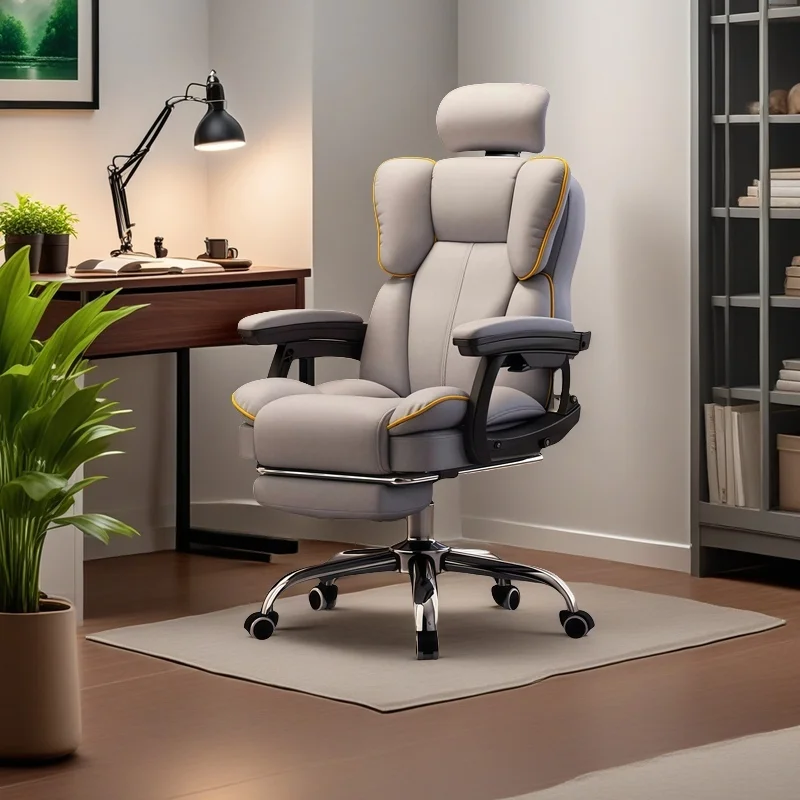Желтые регулируемые офисные стулья Удобные серые удобные дизайнерские офисные стулья Белая поворотная мебель Sedia Ufficio