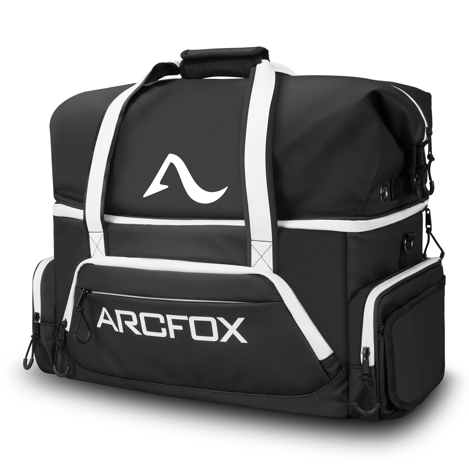 

ARCFOX 1680D Oxford Bowling Bag Large Capacity Sports Supplies Storage Pack for 2 Bowling Balls with Shoes Compartment Gym Bag
