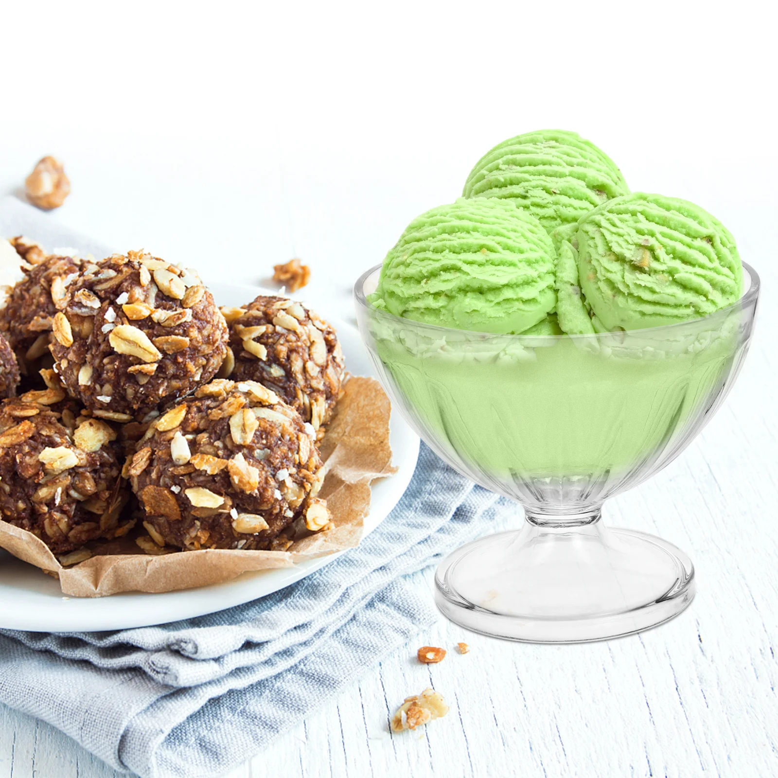 

3 шт., 170 мл, прозрачная миска для мороженого, десертные миски на ножках, сервировочная миска для фруктового салата, декоративные прозрачные миски для дома