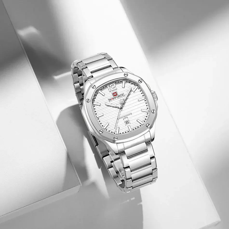 NAVIFORCE 9243S Fashion Leisure Quartz Steel Strap Mens Watch Waterproof Calendar Watches for Men Relogio Masculino Reloj Hombre