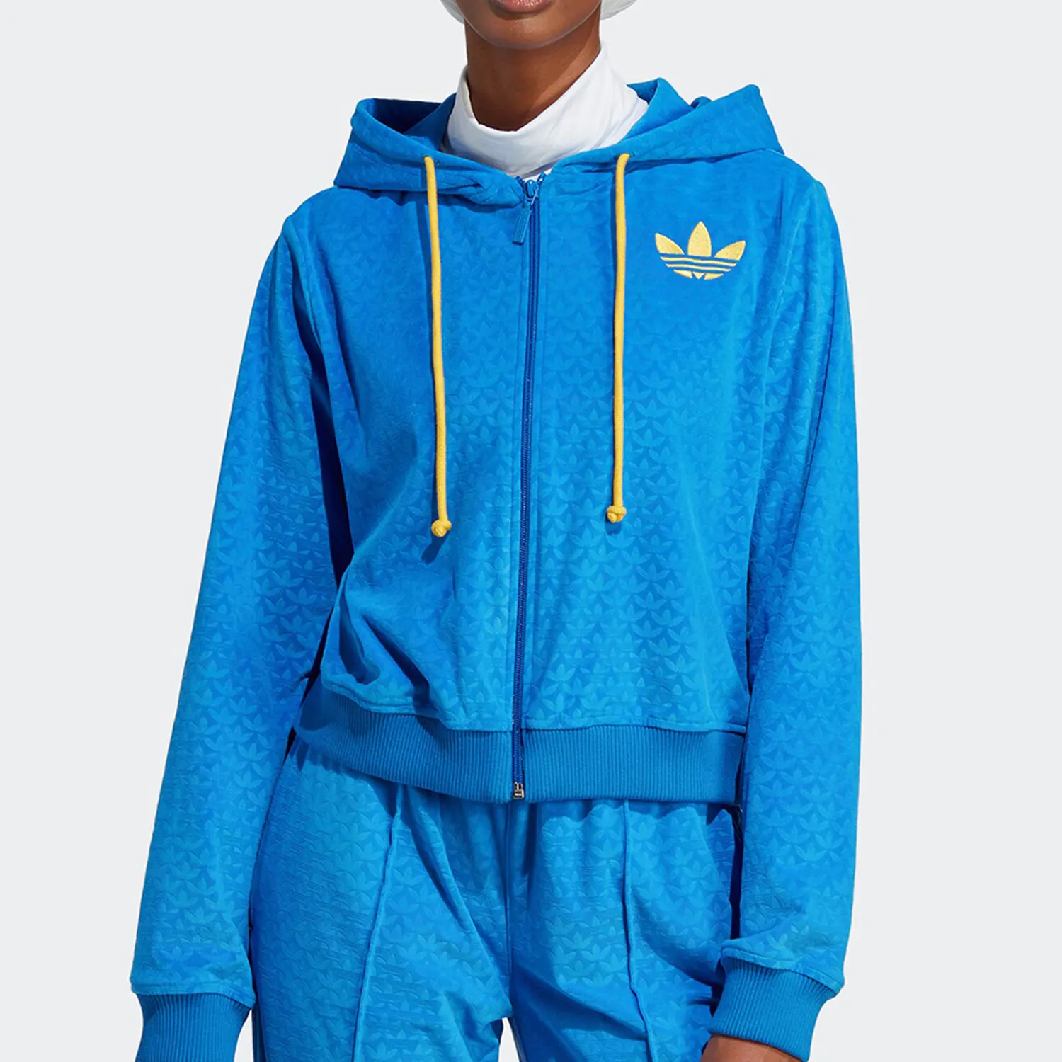 

Adidas Originals Trefoil Women's Hooded Leisure Fleece Zip-Up Sweatshirt IB2046