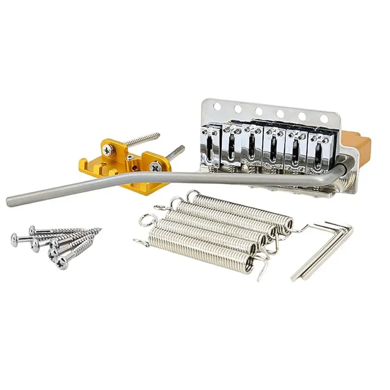 

A51Q-Мостик для электрогитары из цельной латуни, 40 мм, с 6 винтами, хромированная отделка, блок-тремоло