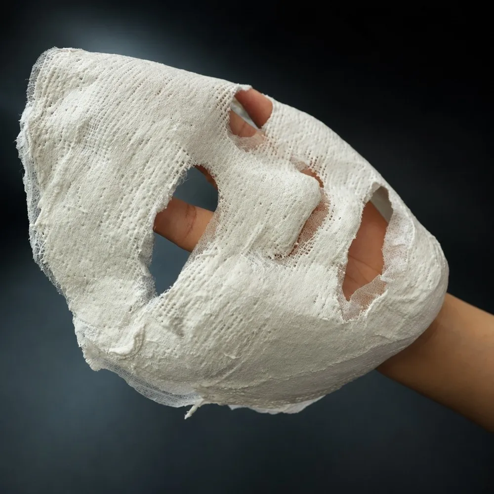 Water Activated Modeling Bandage Mask Copper Ammonia Fiber Non-Compressed Facial Lifting Wrap Rejuvenating Formula