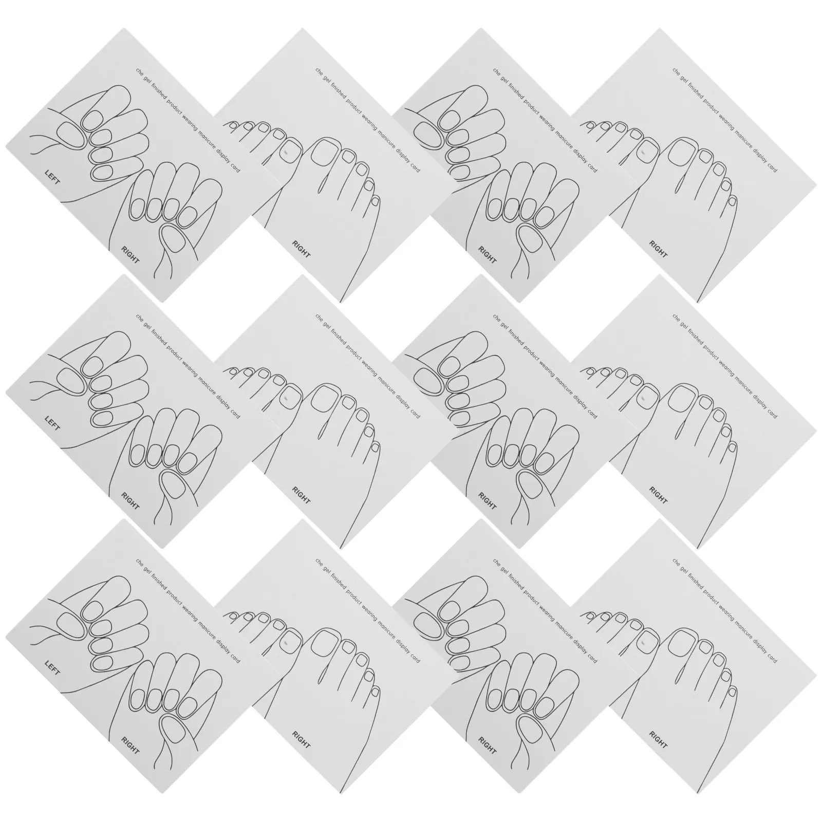 

40Pcs Nail Display Cards Press on Nails Hand Foot Shape Reusable Organizer Board Nail Art Presentation Salon Color Chart Sample