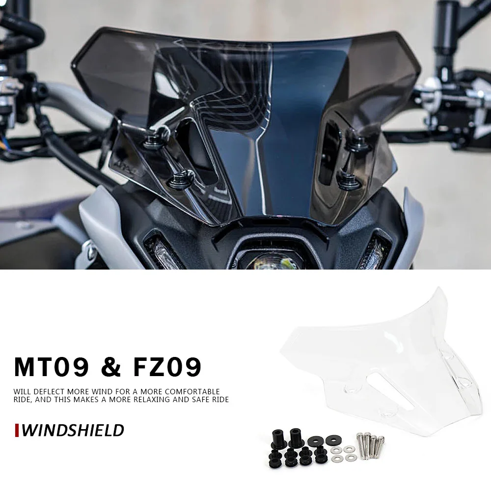 

Shield Screen Visor Glass with Screws For Yamaha MT-09 MT09 Windscreen Windshield Wind Deflector MT 09 SP V3 2021 2022 2023